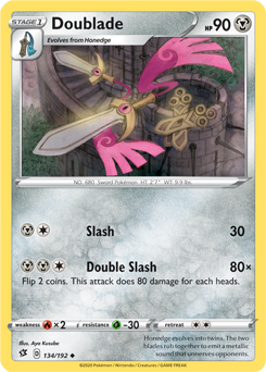 SWSH Rebel Clash 134/192 Doublade Reverse Holo