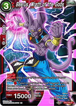 DBS Expansion Set 11: Universe 7 Unison EX11-04 Beerus, Wrath of the Gods Foil
