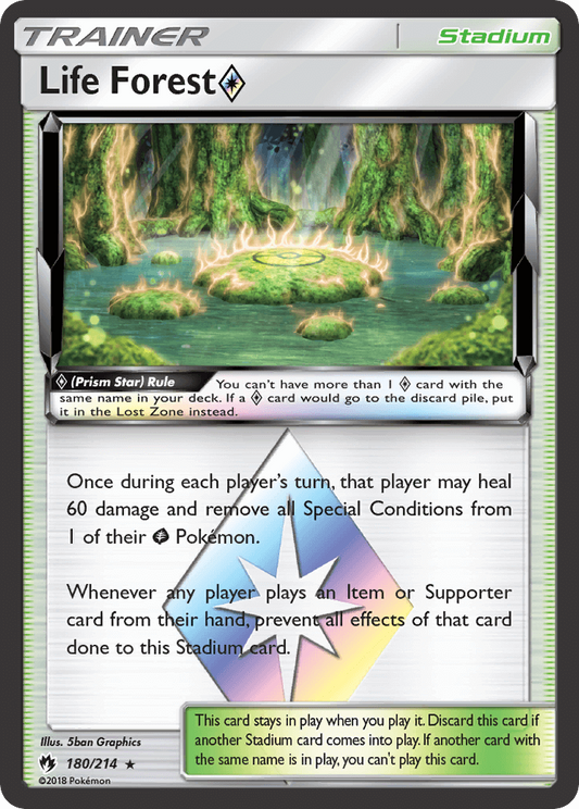 SM Lost Thunder  180/214  Life Forest Prism Star