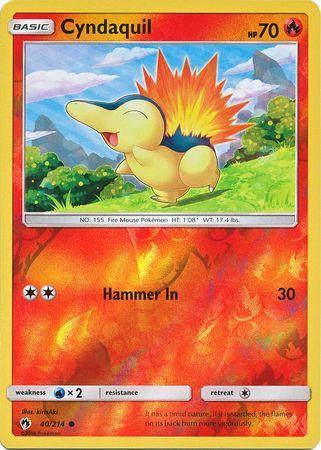 SM Lost Thunder  040/214  Cyndaquil Reverse Holo