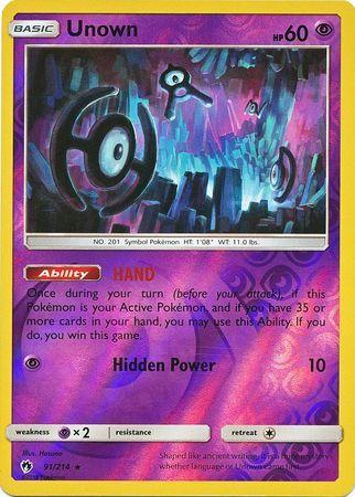 SM Lost Thunder  091/214  Unown Reverse Holo