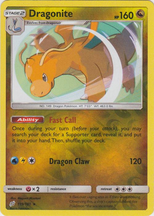 SM Team Up 119/181 Dragonite Reverse Holo