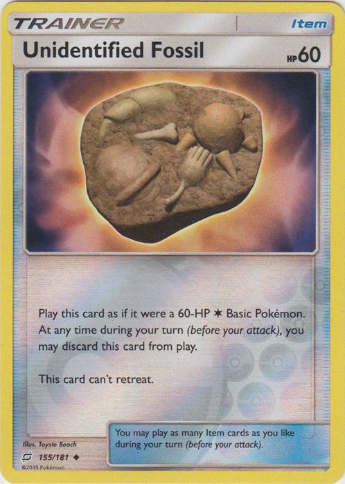 SM Team Up 155/181 Unidentified Fossil Reverse Holo