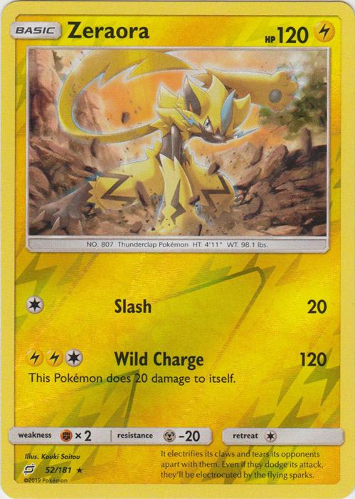 SM Team Up 052/181 Zeraora Reverse Holo