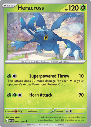 SV Scarlet & Violet 002/198 Heracross Reverse Holo