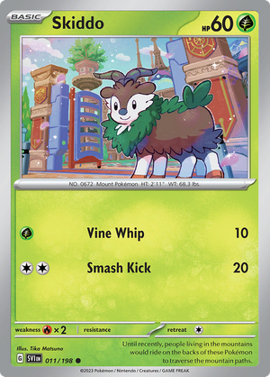 SV Scarlet & Violet 011/198 Skiddo Reverse Holo