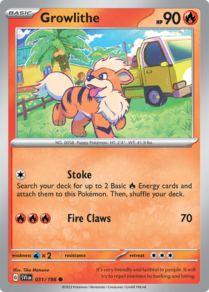 SV Scarlet & Violet 031/198 Growlithe Reverse Holo