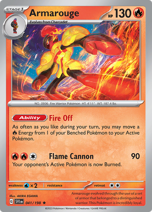 SV Scarlet & Violet 041/198 Armarouge Reverse Holo