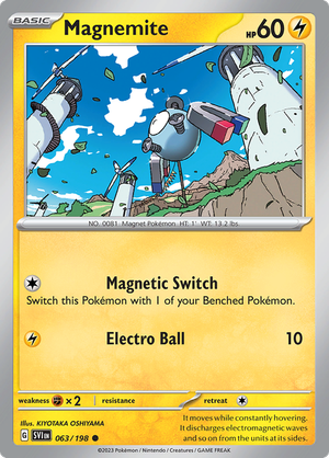 SV Scarlet & Violet 063/198 Magnemite Reverse Holo
