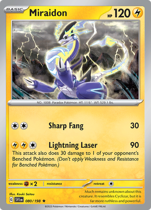 SV Scarlet & Violet 080/198 Miraidon Reverse Holo