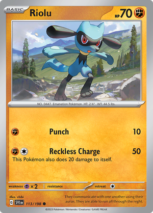 SV Scarlet & Violet 113/198 Riolu Reverse Holo