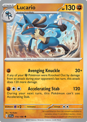 SV Scarlet & Violet 114/198 Lucario Reverse Holo