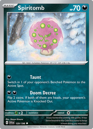 SV Scarlet & Violet 129/198 Spiritomb Reverse Holo