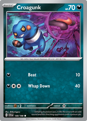 SV Scarlet & Violet 130/198 Croagunk Reverse Holo