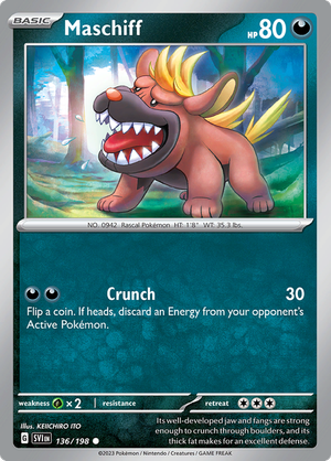SV Scarlet & Violet 136/198 Maschiff Reverse Holo