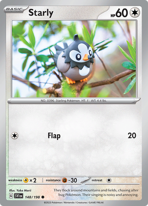 SV Scarlet & Violet 148/198 Starly Reverse Holo