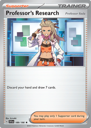 SV Scarlet & Violet 189/198 Professor's Research (Professor Sada) Reverse Holo